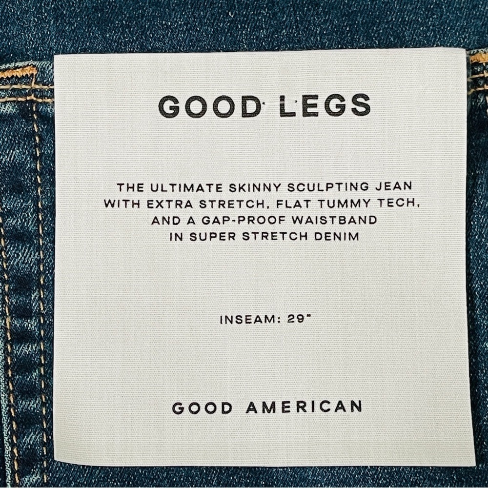 Good American Good Legs High Rise Skinny Jeans Super Stretch- Dark Blue - Picture 9 of 15